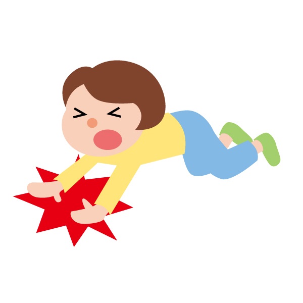 路上で転倒した女性のイラスト