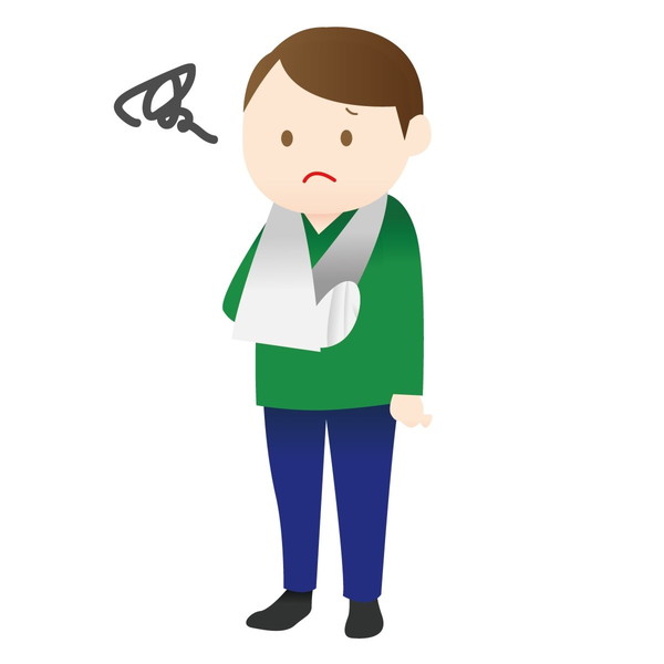 骨折した男性のイラスト