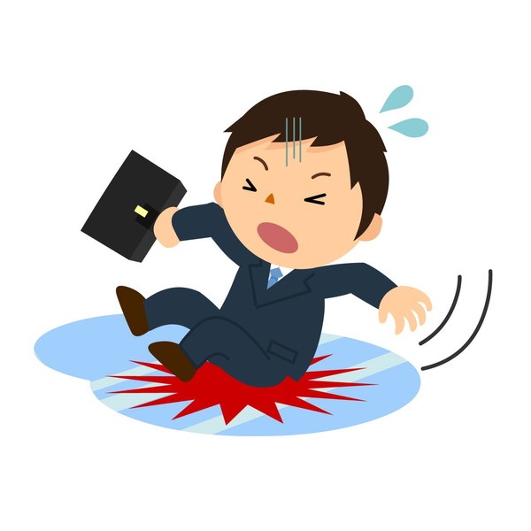 転倒する男性のイラスト