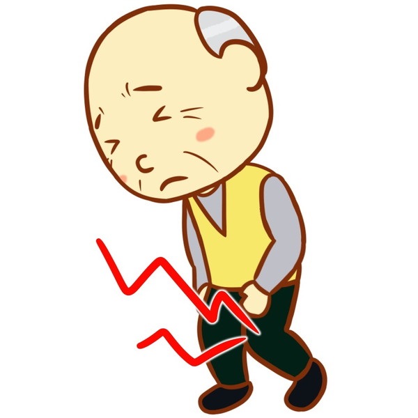 膝が痛む初老のイラスト
