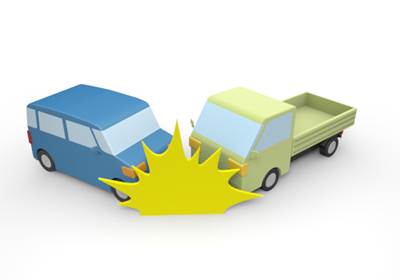 衝突する車のイラスト1